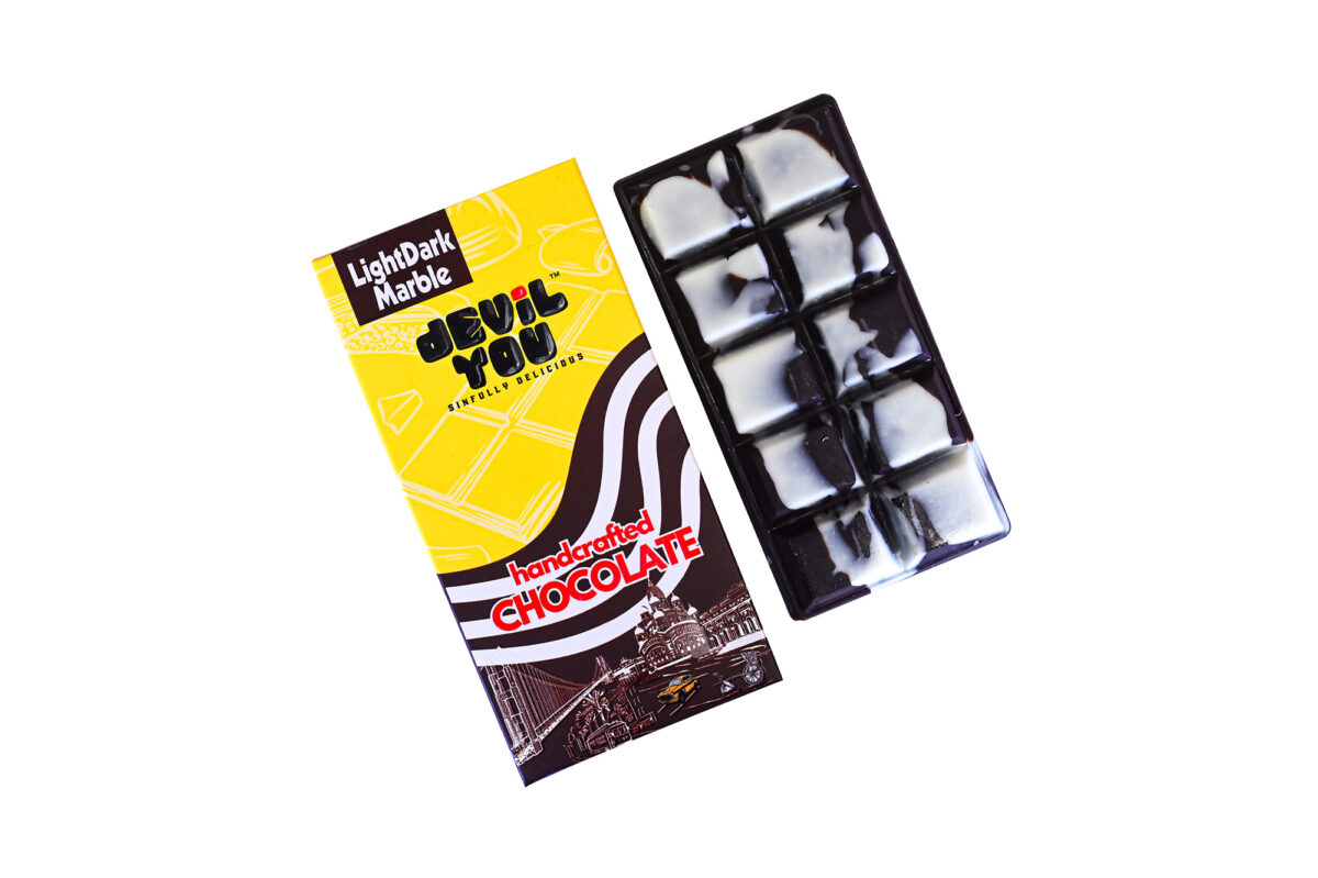 dark and white chocolate marble bar